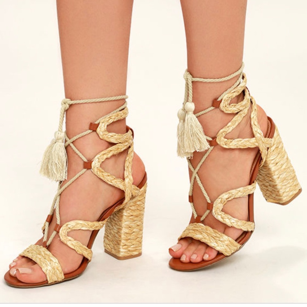 Mia rope tie and tassel heels